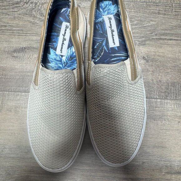 Tommy Bahama Jaali Tan Canvas Mesh Slip On Shoes Men's Size 10 - Picture 2 of 7